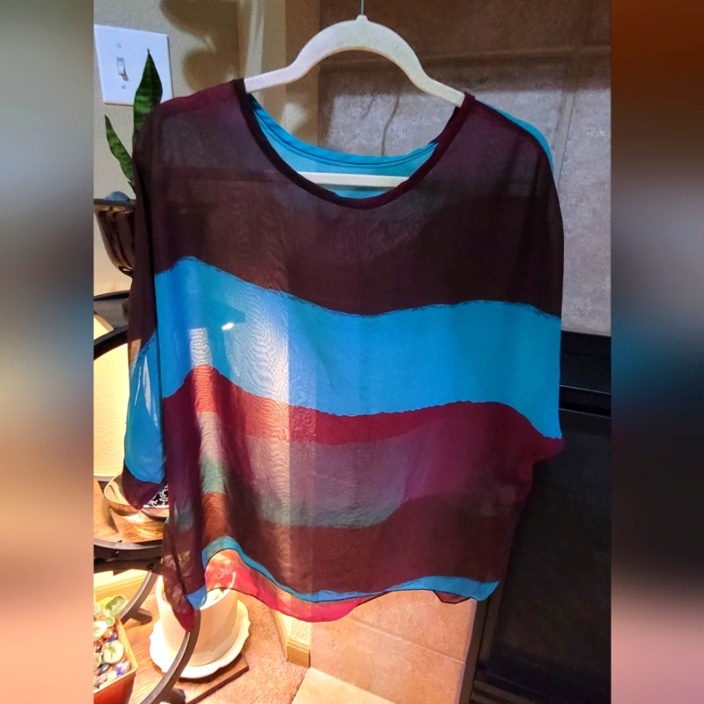 Sheer Multicolor Women's Top